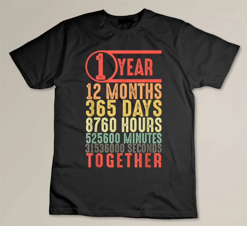 Black 1 Year 1st Dating Anniversary Gift for Boyfriend Him Husband 1