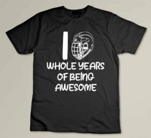 10 Years Of Being Awesome Ice Hockey Player Custom T-shirt