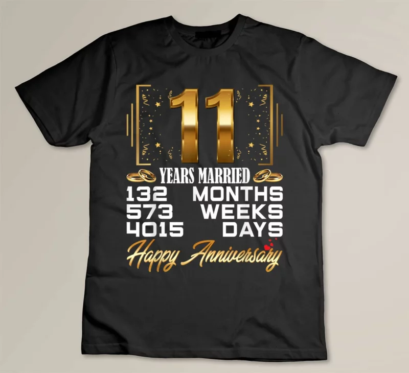 Black 11 Years Married Funny 11st Wedding Anniversary 1