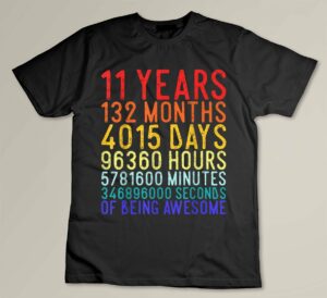 11th Birthday 11 Year Old Birthday Shirt 11 Year Old Custom T-shirt