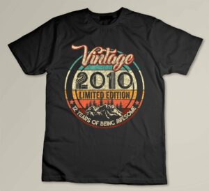 12 Year Of Being Awesome 12 Birthday Gifts Vintage 2010 Custom T-shirt