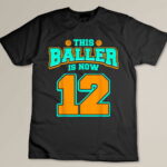12th Birthday Shirt For Boys Basketball 12 Years Old Kids Custom T-shirt
