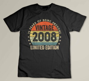 14 Year Of Being Awesome 14 Birthday Gifts Vintage 2008 Custom T-shirt