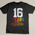 16 Years Of Being Awesome Gifts 16 Years Old 16th Birthday Custom T-shirt