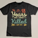 18th wedding anniversary shirt tee matching couples 18 years Custom T-shirt