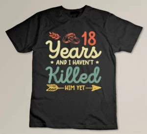 18th wedding anniversary shirt tee matching couples 18 years Custom T-shirt