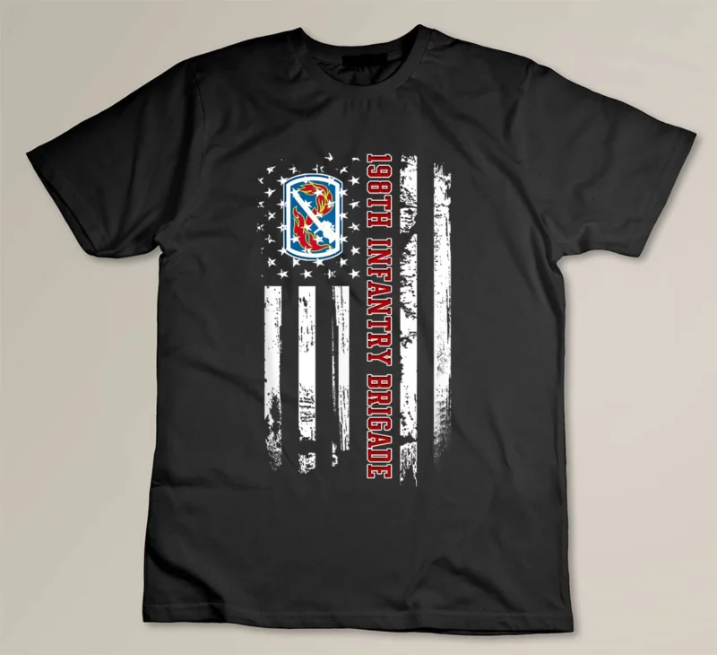 Black 198th Infantry Brigade Veteran USA Flag Veterans Day Xmas 1