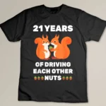 21st 21-Year Wedding Anniversary Funny Couple For Him Her Custom T-shirt