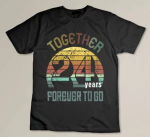 24th Years Wedding Anniversary Gifts For Couples Matching Custom T-shirt