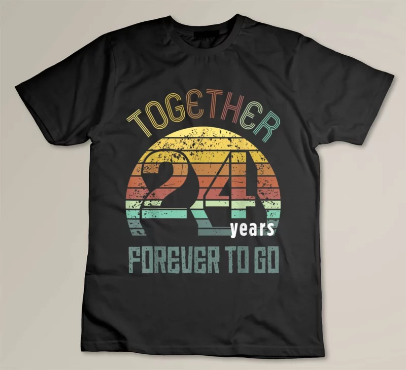 Black 24th Years Wedding Anniversary Gifts For Couples Matching