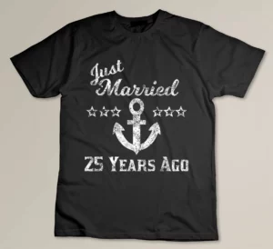 25th Wedding Anniversary Cruise Shirt Married 25 Years 2019 Custom T-shirt