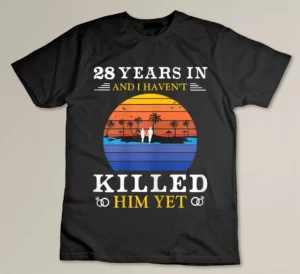 28 Years Wedding Anniversary Gift Idea for Her Funny Wife Custom T-shirt