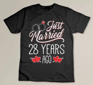 28th Wedding Anniversary Shirt - 28 Years Marriage Matching Custom T-shirt