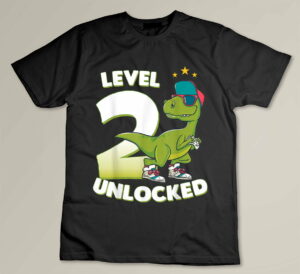 2nd Birthday T Shirt Dinosaur Rex 2 Years Old Boys Gift Custom T-shirt