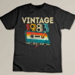 40 Year Old Gifts Vintage 1983 Cassette Tape 40th Birthday Custom T-shirt