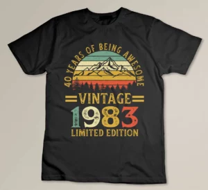 1983 Birthday Shirt 40 Years of Being Awesome Vintage 1983 Limited Edition Custom T-shirt