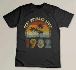 40th Wedding Anniversary for Him Best Husband Since 1982 Custom T-shirt