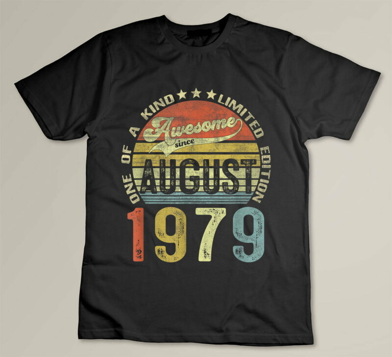 Black 42 Years Old Awesome Since August 1979 Vintage 42th Birthday