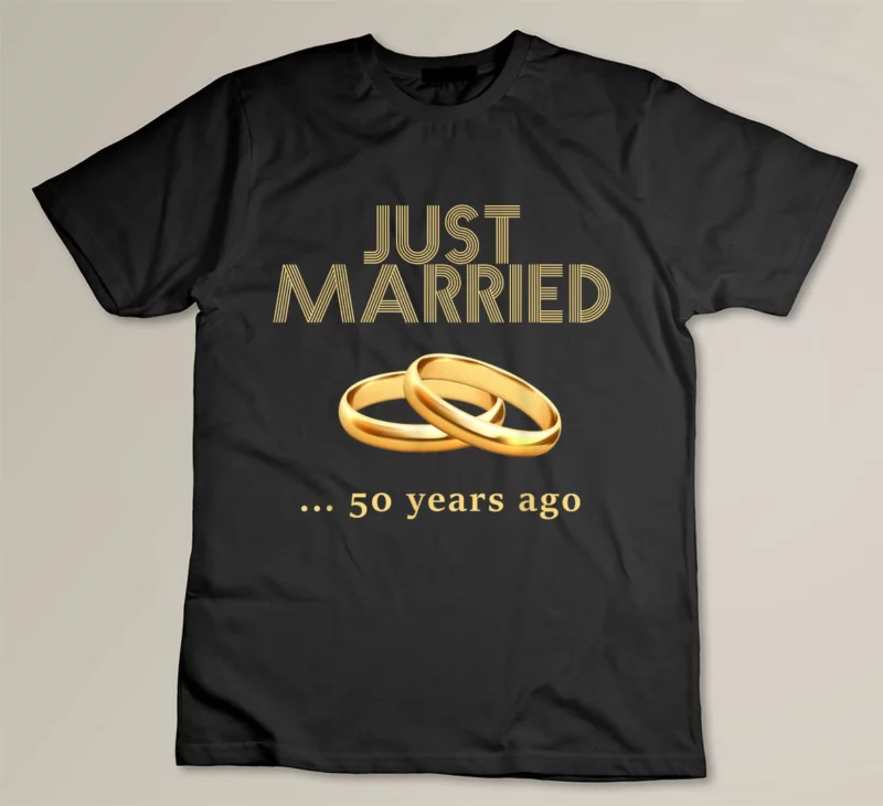 Black 50th Wedding Anniversary Just Married 50 Years Ago