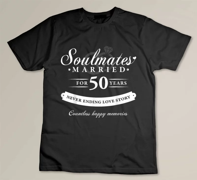 Black 50th Wedding Anniversary Shirt for Couples Parents Matching