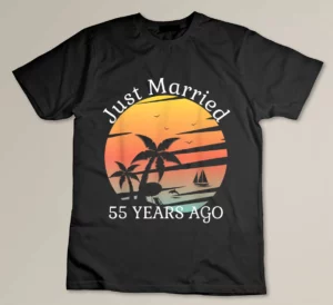 55th Wedding Anniversary Cruise Just Married 55 Years Custom T-shirt