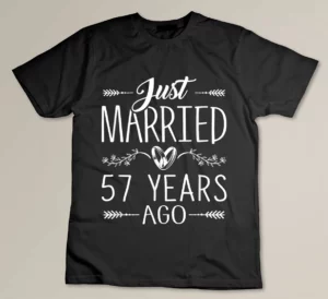 57th Wedding Anniversary Married Parents Grandparents Couple Custom T-shirt