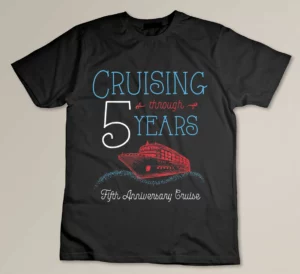 5th Anniversary Cruise T Shirt His and Hers Matching Couple Custom T-shirt