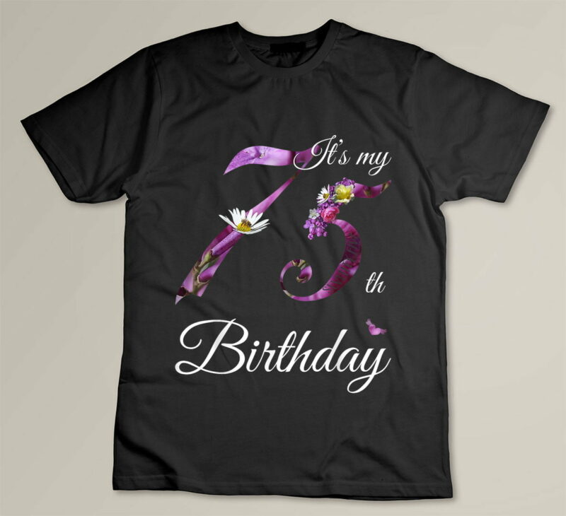 Black 75 Year Old Shirt Floral 1948 Its My 75th Birthday Gift