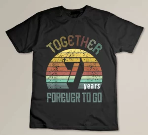 7th Years Wedding Anniversary Gifts For Couples Matching Custom T-shirt
