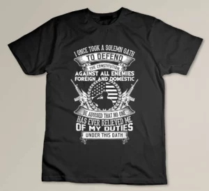 AMERICAN Oath Defend The Constitution Army Veteran T-shirt