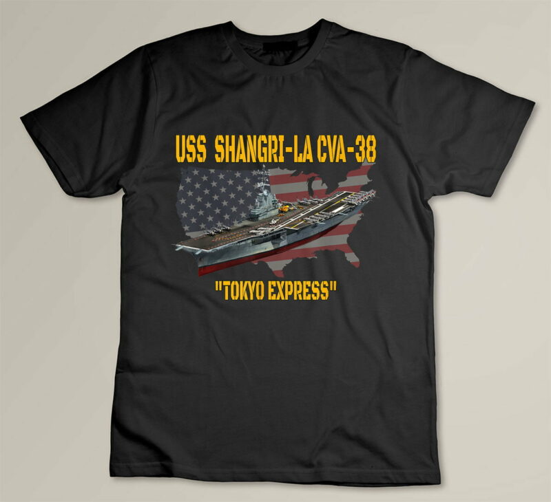 Black Aircraft Carrier USS Shangri La CVA 38 Veteran Father Day