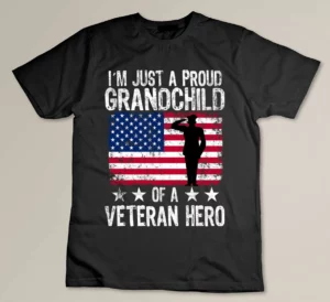 America Grandchild American Flag Thanks Patriotic for Kids T-shirt