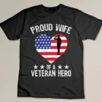 America Wife American Flag Veterans Day Patriotic Women T-shirt