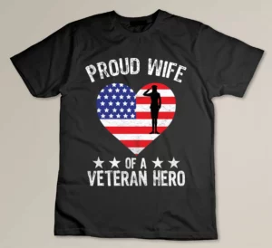 America Wife American Flag Veterans Day Patriotic Women T-shirt