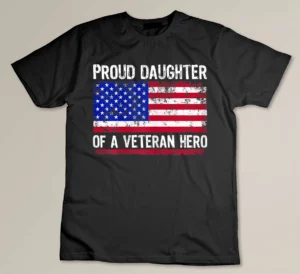 American Flag Patriotic Daughter Veterans Day for Kids T-shirt