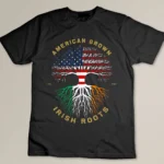 American Grown With Irish Roots Tree USA Flag Unique T-shirt