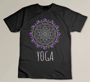 Amethyst Crystal Mandala Yoga Lover Gift T Shirt T-shirt