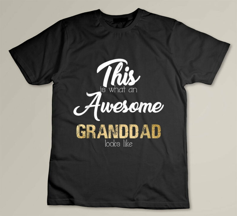 Black Awesome Granddad Gift from Granddaughter Grandson