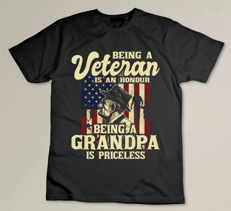 Black Being A Veteran Is An Honour Patriotic US Veteran Grandpa 1