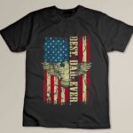 Best Dad Ever Flag Patriotic Eagle Funny for Dad Father Custom T-shirt