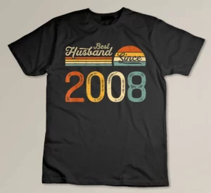 Best Husband Since 2008 Retro 15th wedding anniversary Custom T-shirt