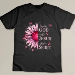 Blessed By God - Loved By Jesus, Pink Sunflower T-shirt