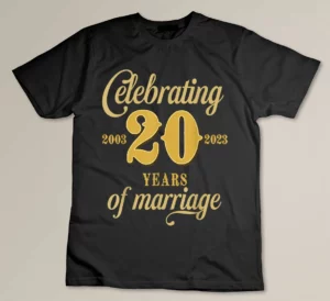 Celebrating 20 Years Of Marriage 20th Wedding Anniversary Custom T-shirt