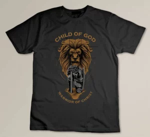 Child of God Warrior of Christ Jesus Christian Faith Graphic T-shirt