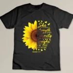 Christian Bible Verse Sunflower Scripture Religious Gift Her T-shirt