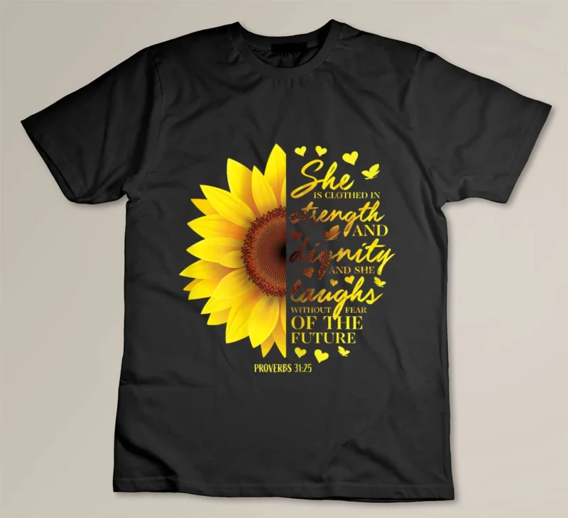 Black Christian Bible Verse Sunflower Scripture Religious Gift Her