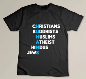 Christian Buddhist Muslim Hindu Jew Humans Religion Gift T-shirt