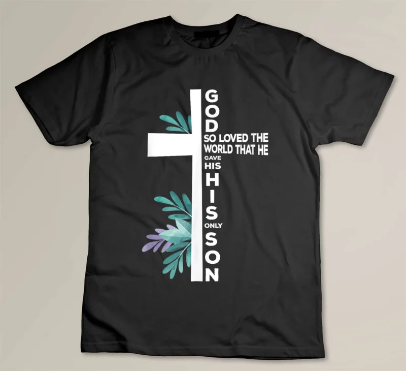 Black Christian Cross Bible Faith Quote John 3 16