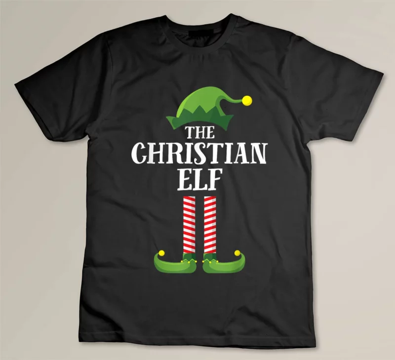 Black Christian Elf Matching Family Group Christmas Party