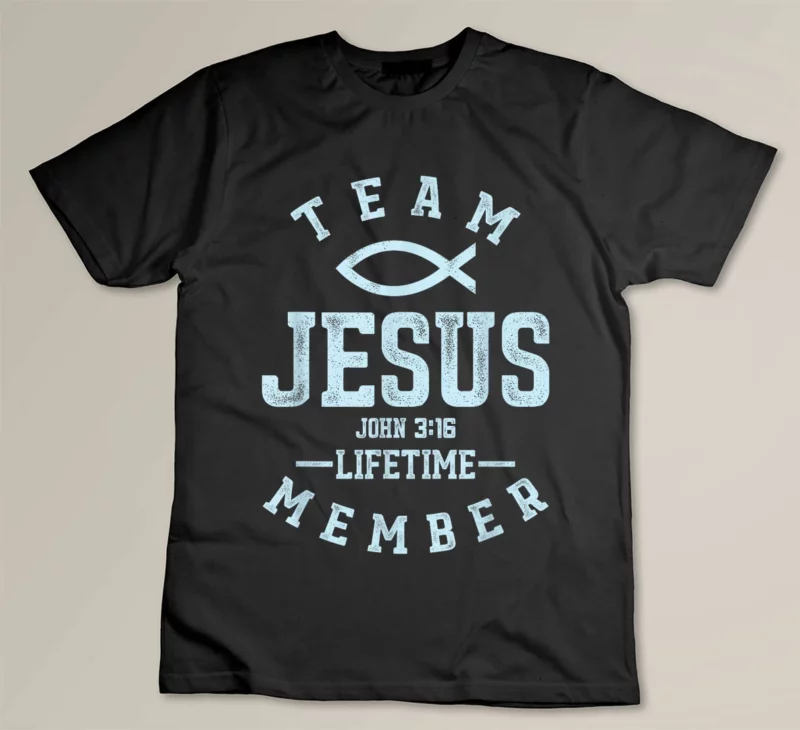 Black Christian Gift Shirt Team Jesus Religious God